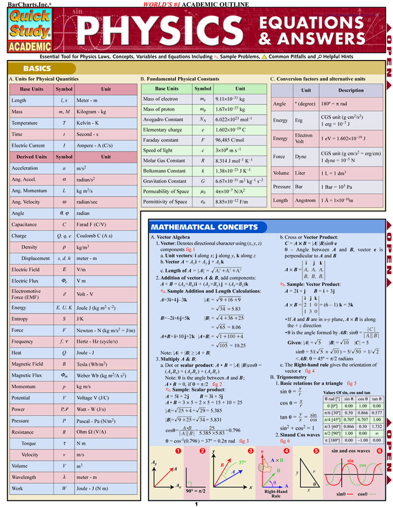 Physics Equations & Answers