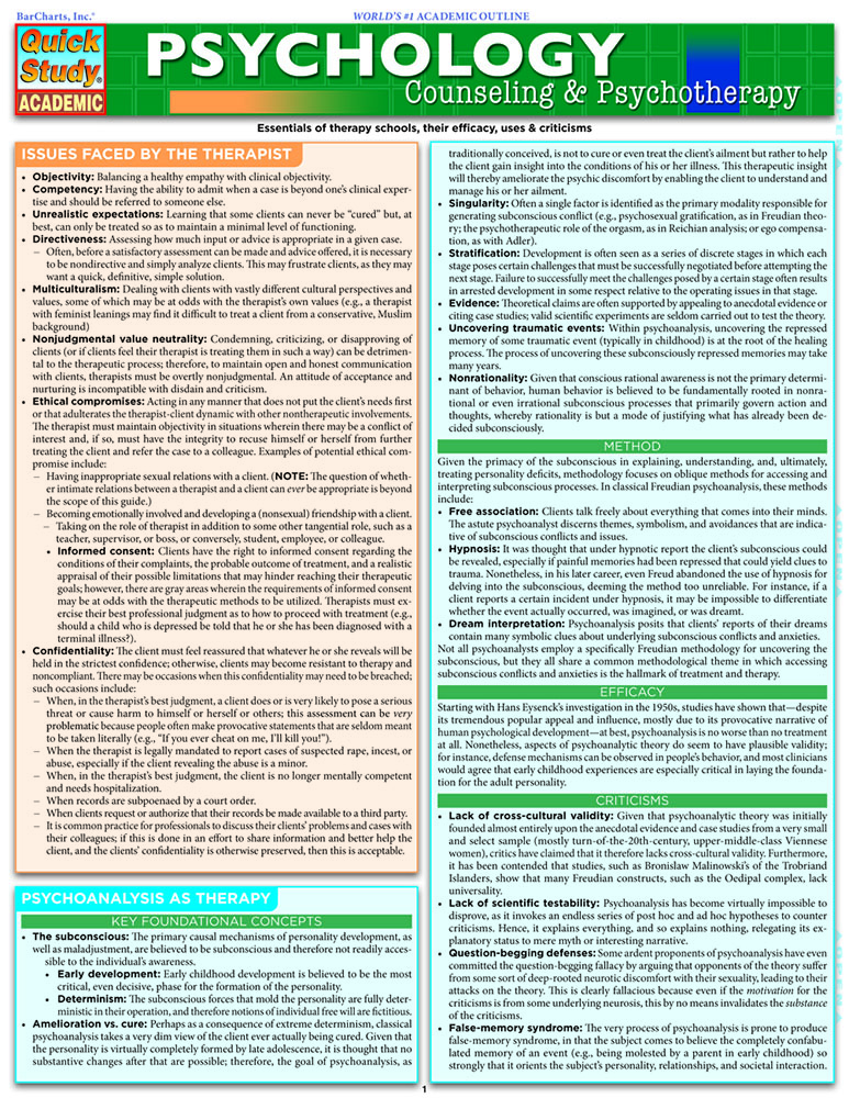 Psychology: Counseling & Psychotherapy