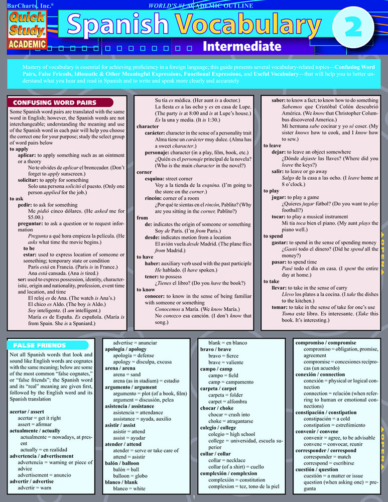 Spanish Vocabulary 2:Intermediate