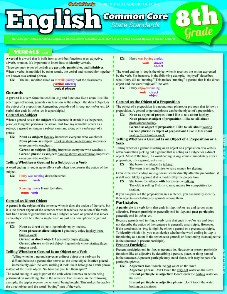 English Common Core 8th Grade