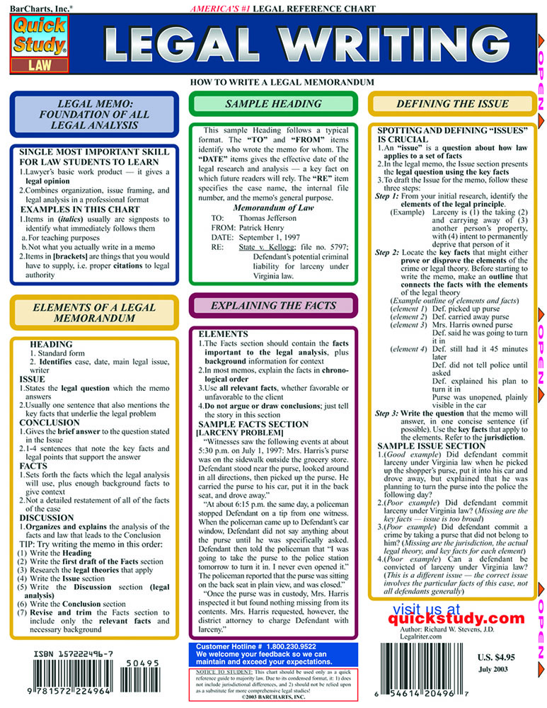 Legal Writing: QuickStudy Reference Guide